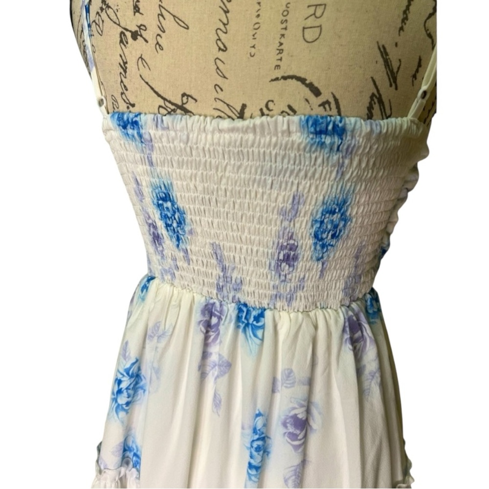 Floral Mini Smocked Sun Dress for Women Size S Small - Picture 8 of 16
